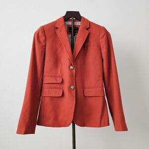 J Crew Schoolboy work office business casual wool  Blazer  jacket Rust Orange